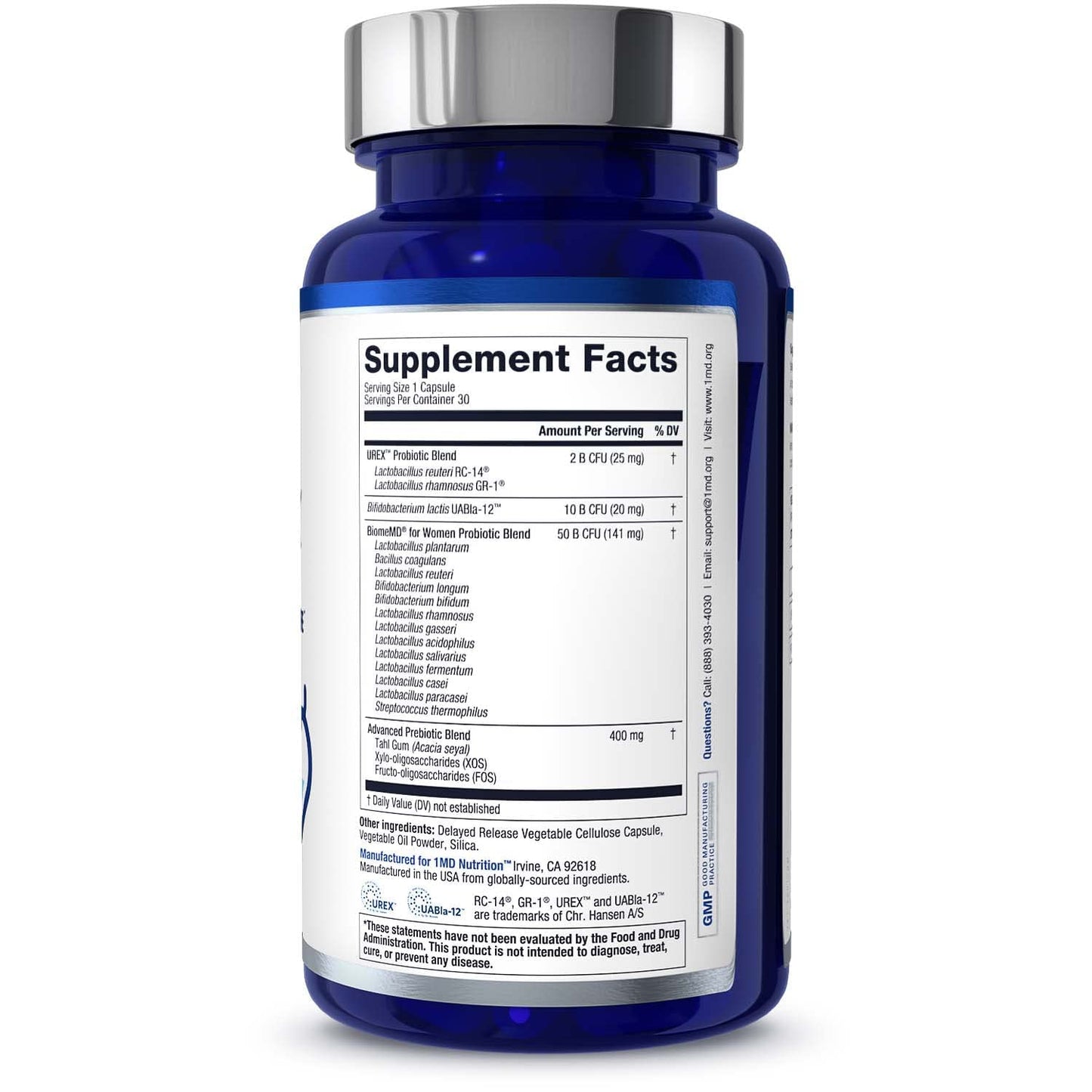 1MD Nutrition BiomeMD Probiotics for Women - Daily Prebiotics and Probiotics for Women - More Than 60 Billion CFUs, 15 Strains - Womens Probiotic to Support Urinary - PrimeBioHealth - canada supplements