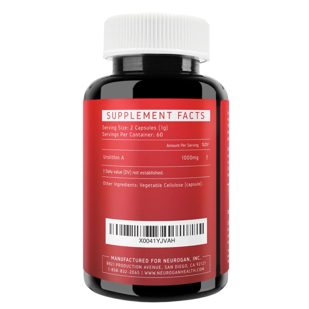 Neurogan Urolithin A PRO Capsules - 1000mg, 120 Ct - Advanced Cellular Health, Post Biotic Supplements - Ultra Micronized Urolithin A Supplement, Sourced from Pomegranate Extract Neurogan buy supplements Au
