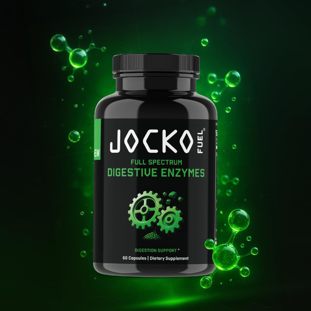 Jocko Fuel Digestive Enzymes - Full Spectrum Support, Nutrient Absorption, Gut Health Support, Digestion Aid - 60 Capsules