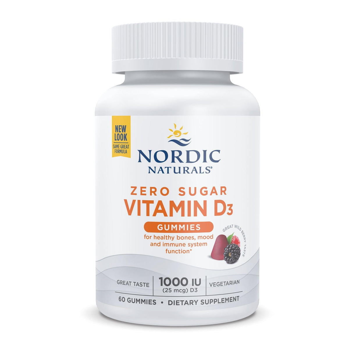 Nordic Naturals Zero Sugar Vitamin D3 Gummies, Wild Berry - 60 Gummies - 1000 IU Vitamin D3 - Great Taste - Healthy Bones, Mood & Immune System Function - Non-GMO - 60 Servings Nordic NaturalsBuy Supplements Australia