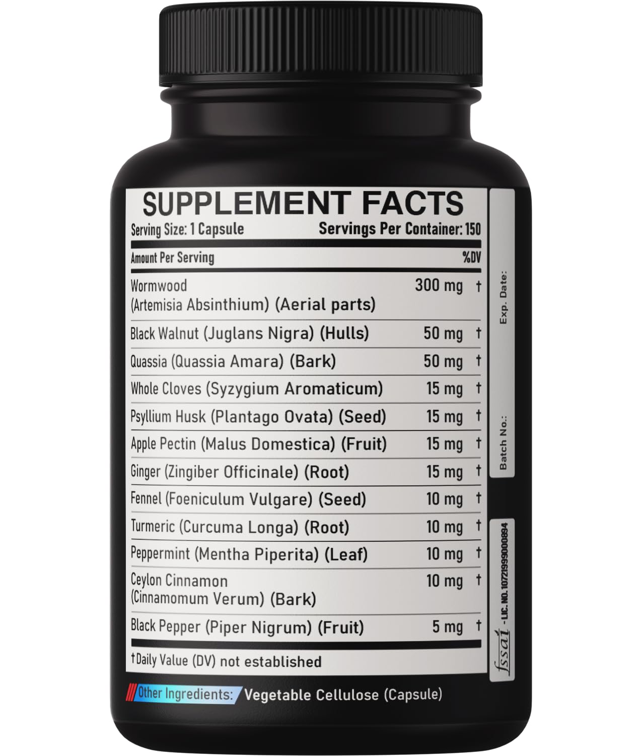 DEDICAD Premium Wormwood Extract Capsules - 5 Month Supply for Immune - 12 Herbs Blended with Black Walnut Leaves, Ginger, Turmeric & More - 150 Counts DEDICAD buy supplements Au