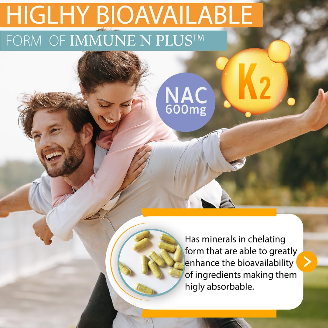 (60 Capsules), NAC 600mg, Quercetin 1,000mg, Vitamin C 500mg, Zinc 50mg, Vitamin D3 5,000iu, Selenium, Copper, Acerola, Ginger, Rutin, Citrus Bioflavonoids, Rose Hips, Echinacea, Immune N Plus 15 in 1 KAPPA NUTRITION buy supplements Au