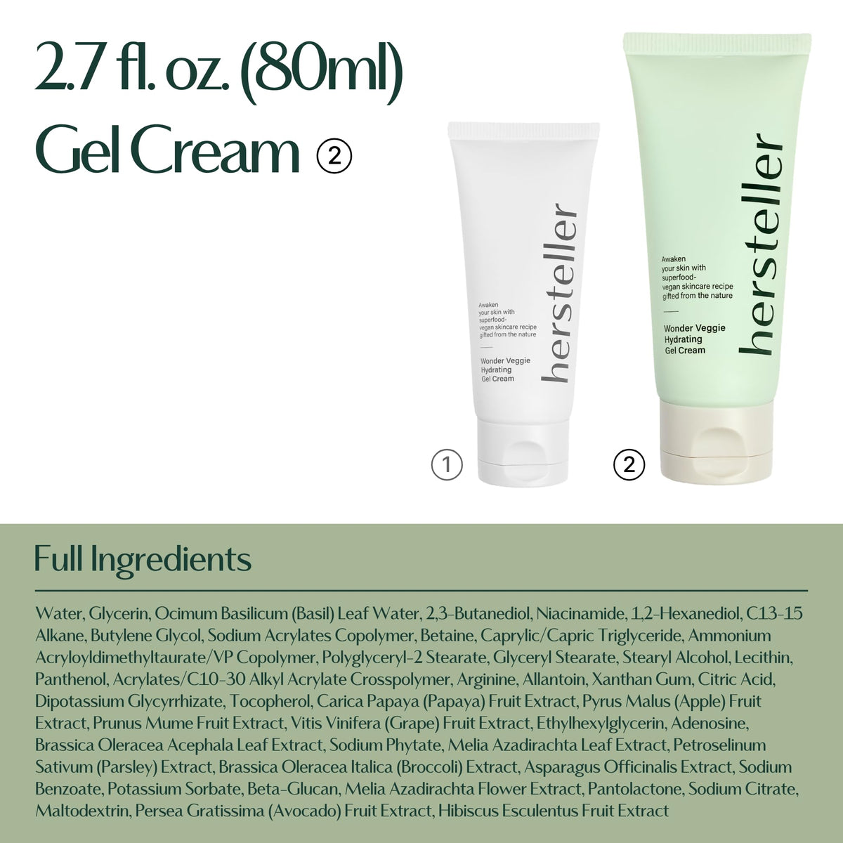 Hersteller Wonder Veggie Hydrating Gel Cream, Vegan K-Beauty Face Moisturizer with 72% Kale Extract, Lightweight Non-Sticky 24H Hydration for Sensitive Skin, Value Size, 2.7 fl oz / 80ml Hersteller buy supplements Au
