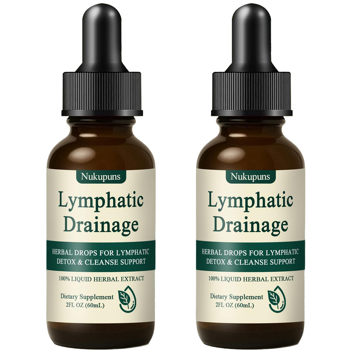 Nukupuns Lymphatic Drainage Drops, Lymphatic Drainage Supplements, Herbal Blend-Lymph System Support, Lymphatic Drainage, Vegan & Non-GMO (2pcs) Nukupuns buy supplements Au