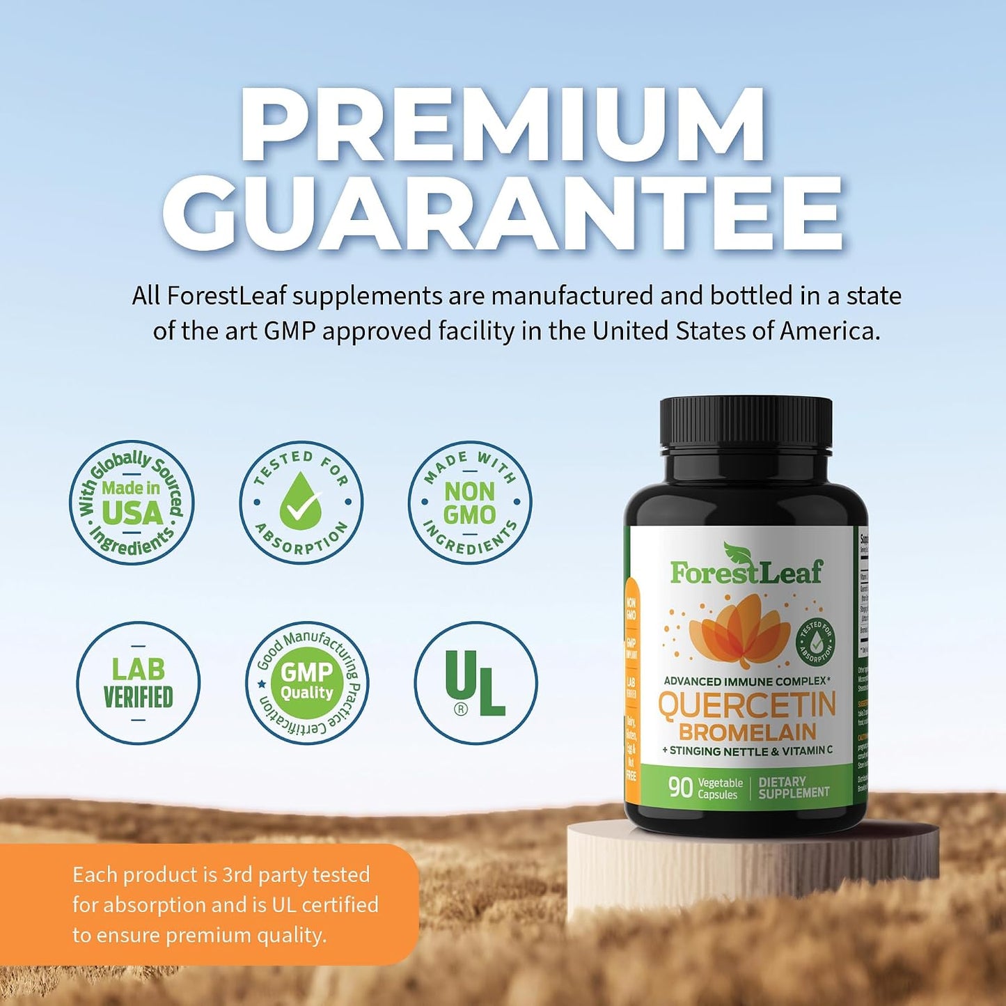 ForestLeaf Immune Support Supplement with Vitamin C + Quercetin for Immunity - Immune Boosters for Adults with Liposomal VIT C, Quercetin & Stinging Nettle - 2 in 1 Immune System Defense Booster