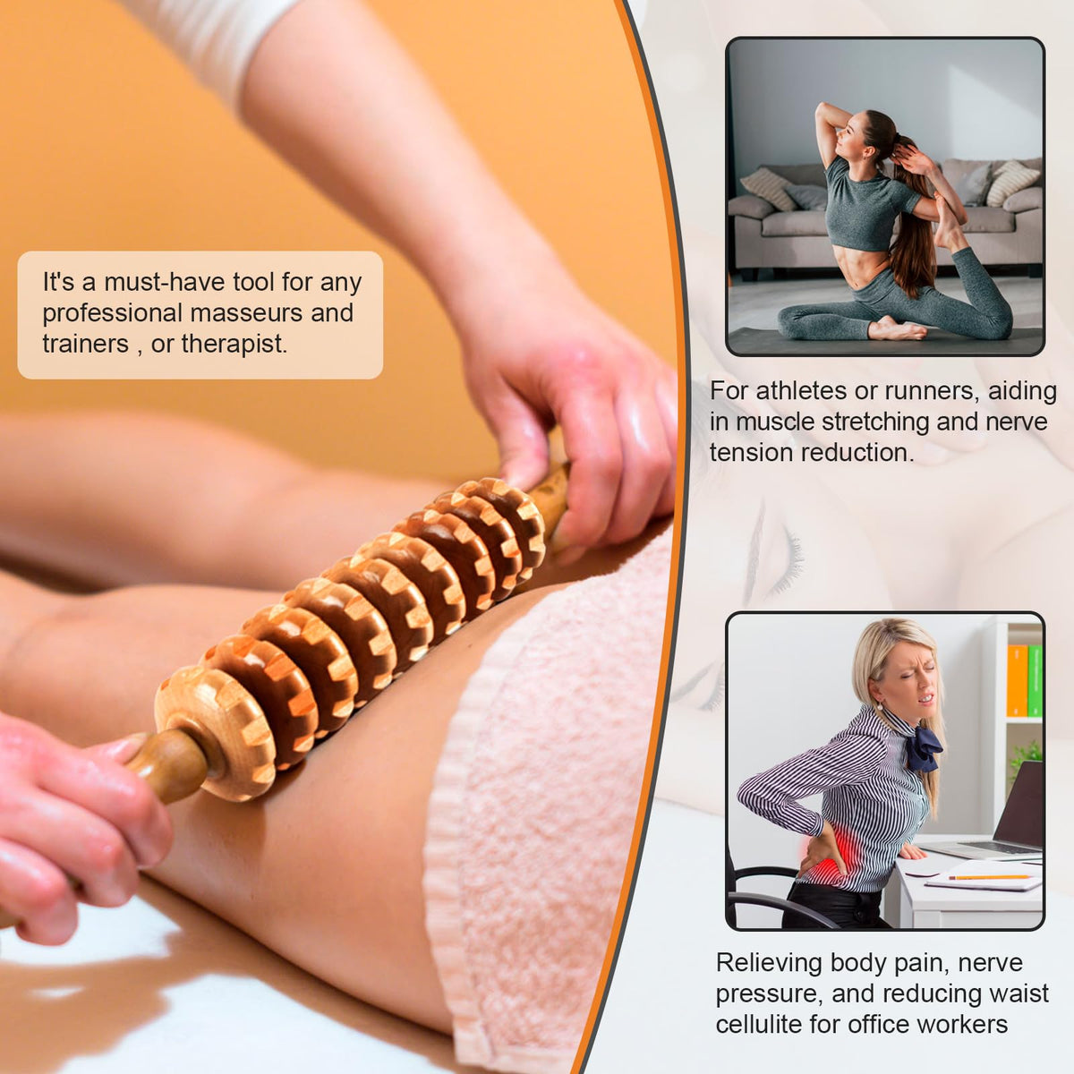 KintKita 3 in 1 Wood Therapy Massage Tool,Wooden Lymphatic Drainage Massager Maderoterapia Kit Professional Body Cellulite Massager for Body Sculpting,Contouring,Relief Muscle,Anti-Cellulite KintKita buy supplements Au