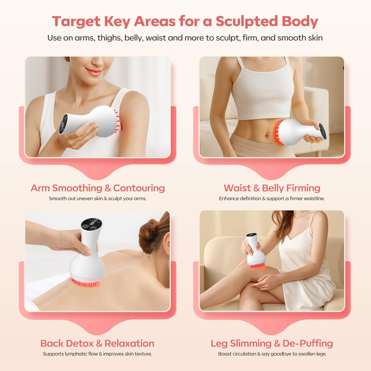 HarrFlow Lymphatic Drainage Massager & Anti Cellulite Massage Tool, Lymphatic Massager,Helps Reduce Stretch Marks & Cellulite,for Belly, Arms & Legs,Body Sculpting Machine with Heat & Vibration HarrFlow buy supplements Au
