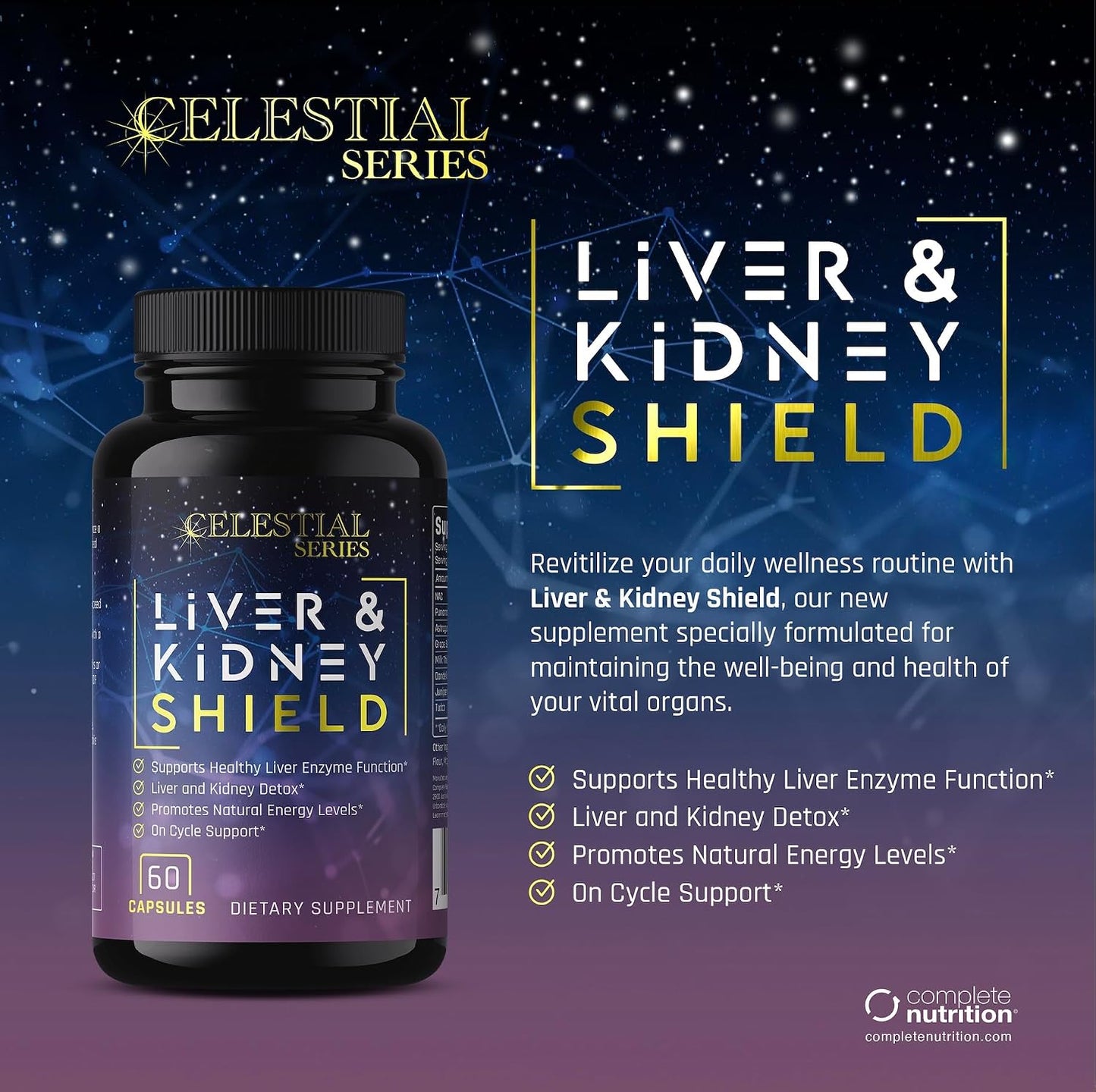 Complete Nutrition Liver & Kidney Shield Capsules, 60 Count - on and Post Cycle Support
