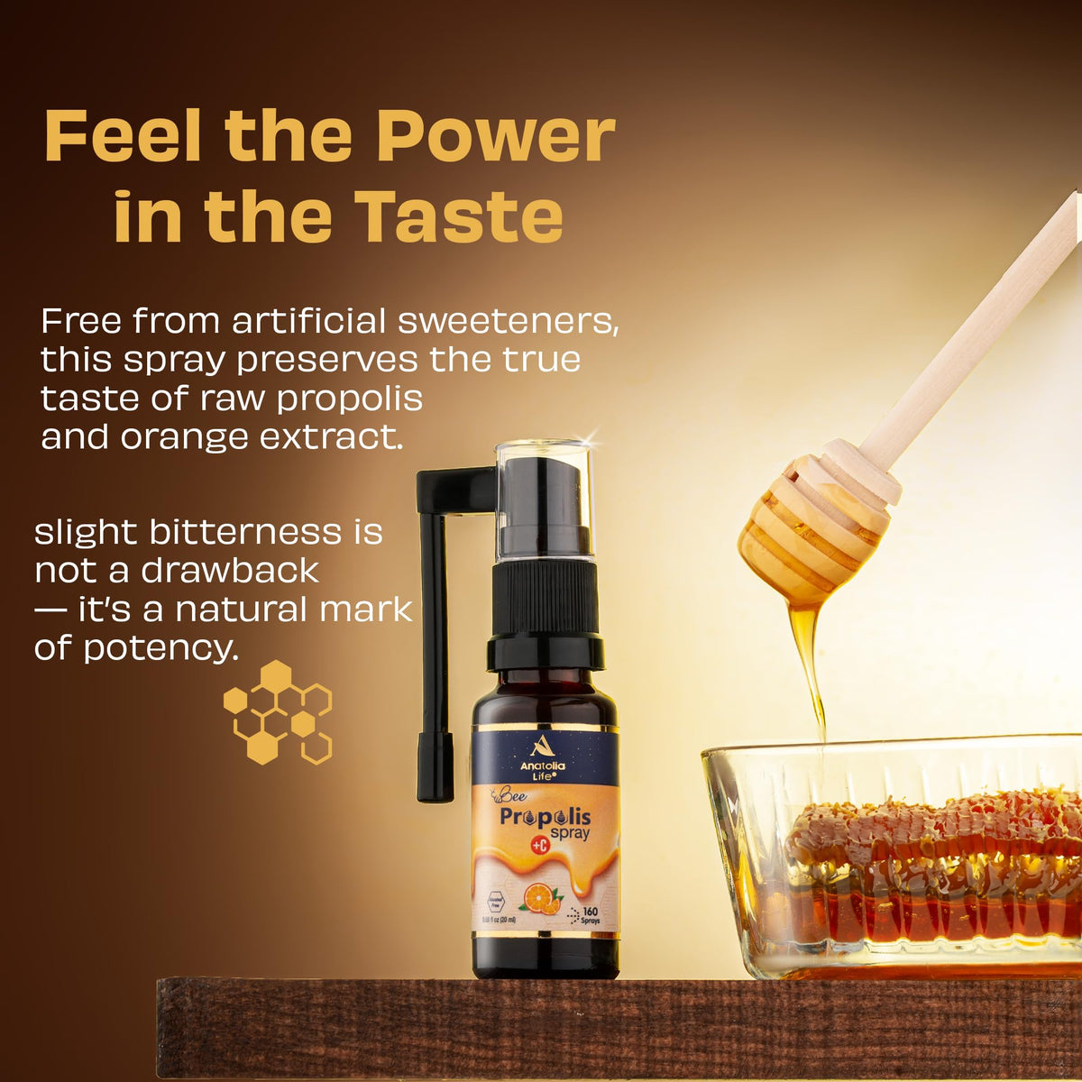 Anatolia Life Bee Propolis Spray + Vitamin C – Alcohol-Free, Natural Orange Flavor, 100% Pure Bee Propolis Extract, Antioxidant Support, Gentle Throat Comfort – 20 ml (~160 Sprays) Anatolia Life buy supplements Au