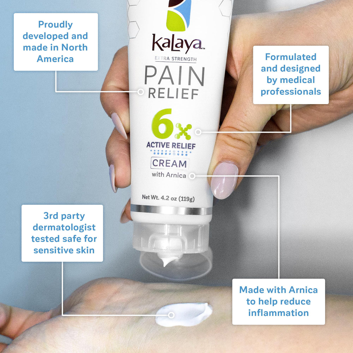 Kalaya Pain Relief Cream with Arnica for Muscles and Joints – 6 Natural Active Ingredients with Long Lasting and Fast Acting Relief in 3 Minutes - Dermatologist Tested to Soothe Tension - 4.2 oz Kalaya NaturalsBuy Supplements Australia