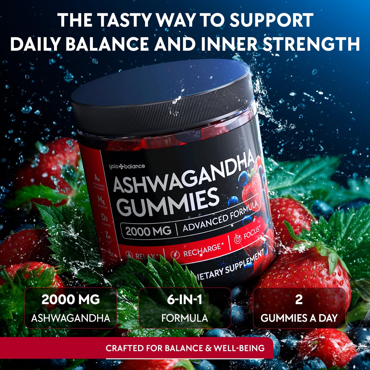 Ashwagandha Gummies – 120 Count - 2000 MG Ashwagandha Supplements with L-Theanine, GABA, Magnesium, Zinc & Vitamin D3 – Sugar-Free, Vegan, - PrimeBioHealth - canada supplements