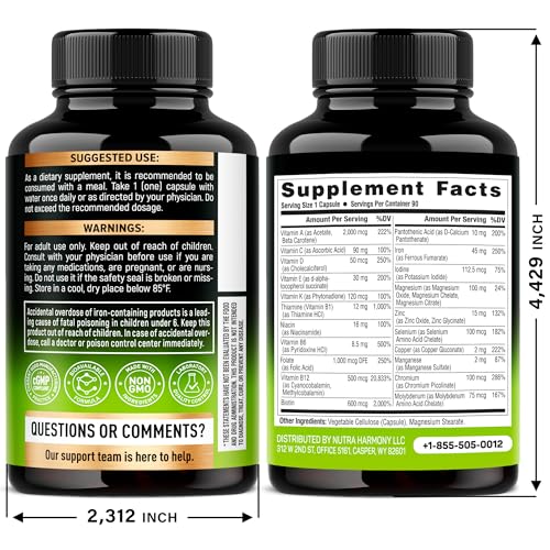 Bariatric Multivitamin - 45 mg Iron Supplements - Made in USA - for Women & Men - All-in-One, 21 Essential Vitamins - Gastric Sleeve Support - PrimeBioHealth - canada supplements
