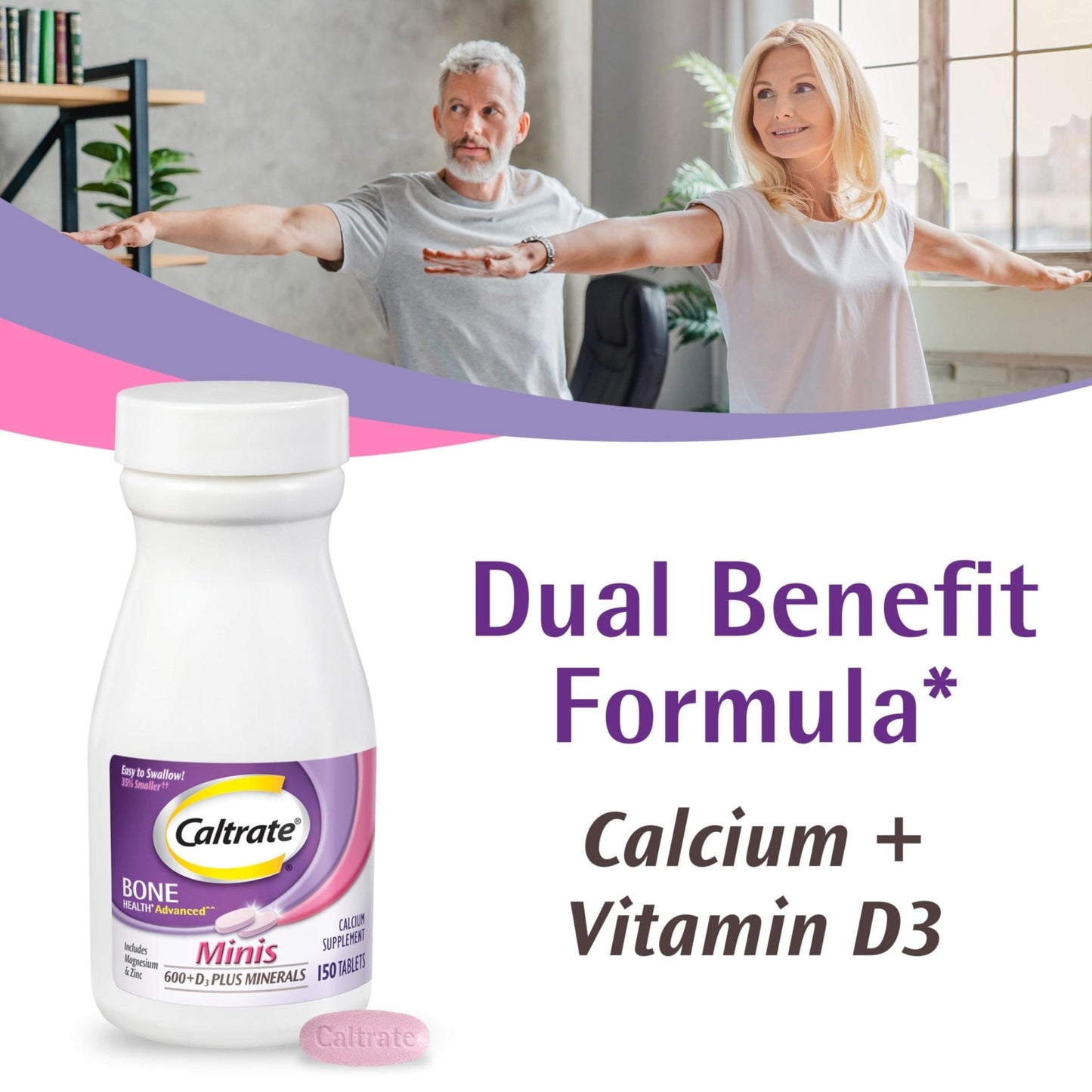 Caltrate Minis 600 Plus D3 Plus Minerals Calcium and Vitamin D Supplement Tablets, Bone Health and Mineral Supplement for Adults - 150 Count - PrimeBioHealth - canada supplements