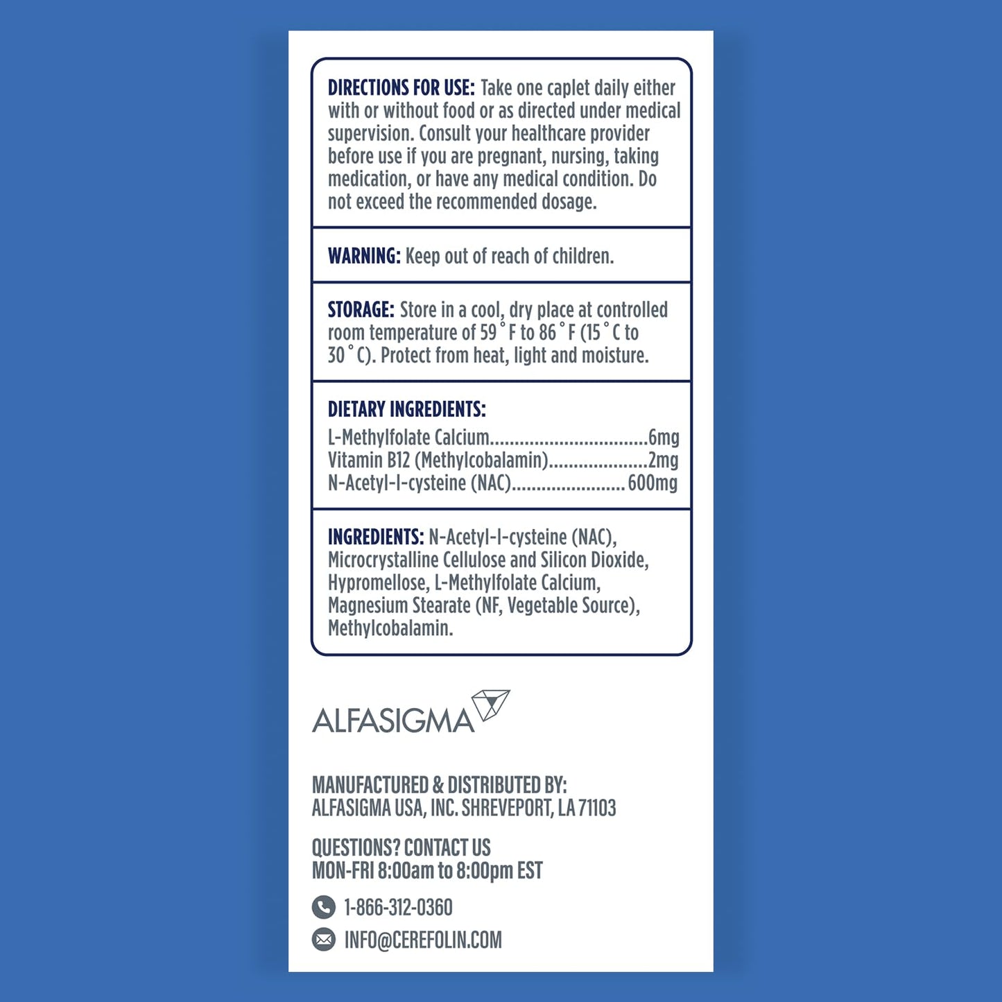 Cerefolin Brain Wellness, Targeted Nutrition for Cognitive Support, Improves Memory, Focus & Concentration, L-Methylfolate, NAC, B12 - PrimeBioHealth - canada supplements
