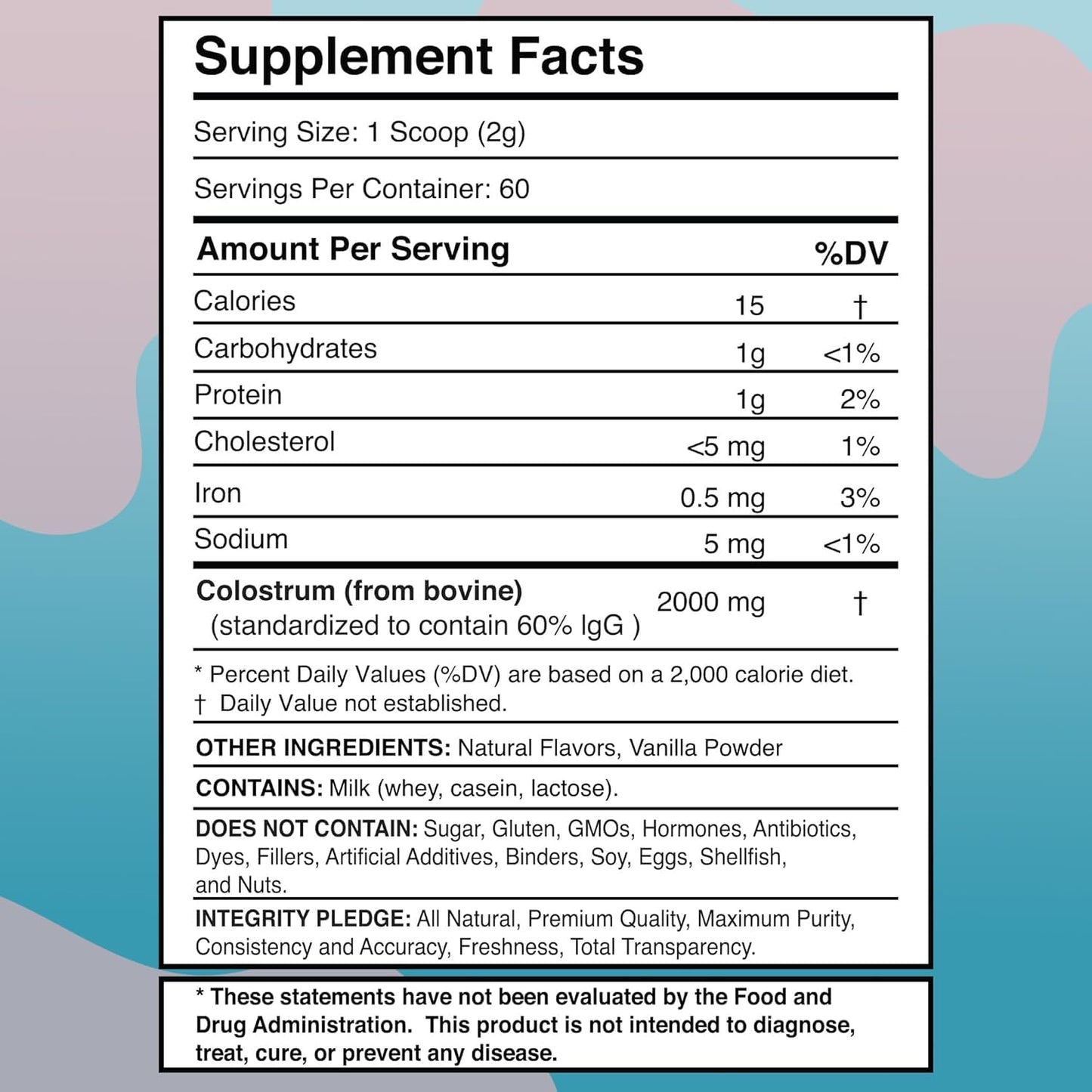 Colostrum Powder 2000mg - Vanilla Flavor, 60% IgG Bovine Colostrum Supplement for Gut Health, Immune Support, Clean Skin, Anti-Aging, Grass-Fed Calostro Bovino Powder, Keto, Gluten-Free - 60 Servings - PrimeBioHealth - canada supplements
