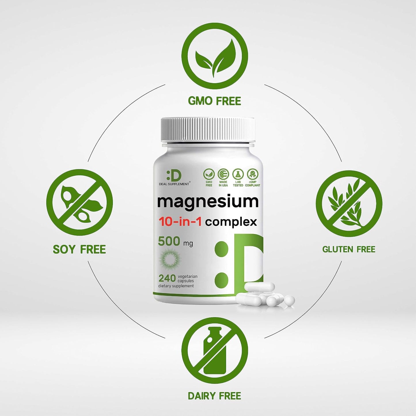 DEAL SUPPLEMENT Vitamin D3 10,000iu + K2 200mcg Softgels & Magnesium Complex Veggie Capsules Bundle – Essential Sunshine Vitamins with Coconut Oil – High Absorption Chelated Minerals, 10-in-1 - PrimeBioHealth - canada supplements