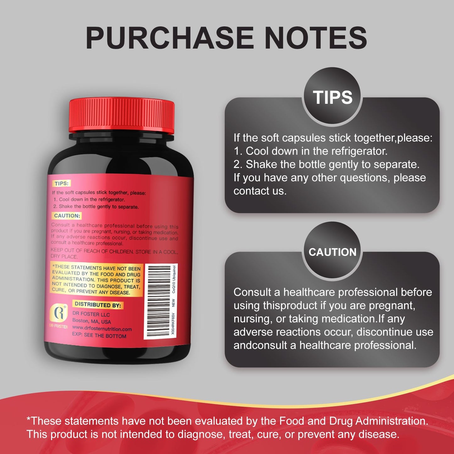 DRFOSTER CoQ10 100mg Ubiquinol - Coenzyme Q10 Co Q 10 Supplement Cq10 with PQQ & Vitamin E & Black Pepper - 120 Count - PrimeBioHealth - canada supplements