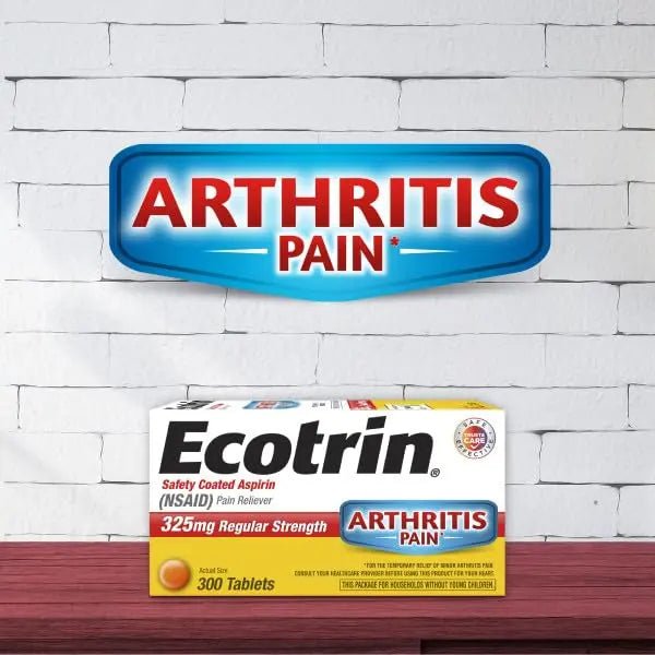 Ecotrin Regular Strength Safety Coated Aspirin | Arthritis Pain | 300 Tablets (2 Pack) - PrimeBioHealth - canada supplements