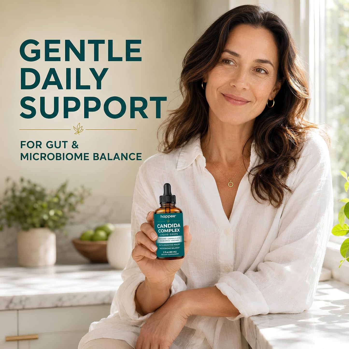 Happee Candida Cleanse Drops 10-in-1 Gut & Oral Detox Support Men Women 2oz | Yeast & Overgrowth Support - Oregano, Caprylic Acid & Probiotics - Flora Balance & Digestive Comfort - 60 Servings - PrimeBioHealth - canada supplements