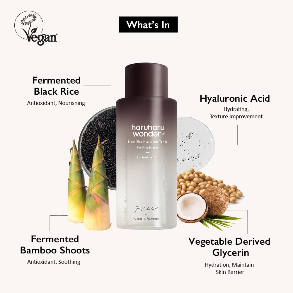 haruharu Wonder Black Rice Hyaluronic Toner for Sensitive Skin, Alcohol Free, Fragrance Free, Deep Hydration - PrimeBioHealth - canada supplements