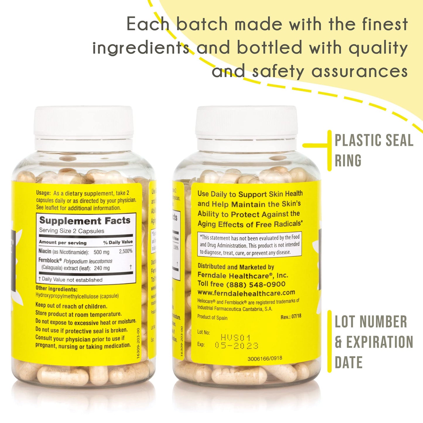 Heliocare Advanced Niacin B3 Supplement: Fernblock PLE Extract 240mg Per Serving - Supports Skin Cell Health W/Antioxidant - PrimeBioHealth - canada supplements