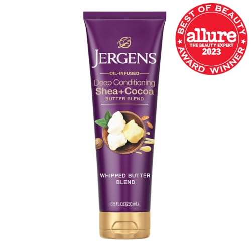 Jergens Shea and Cocoa Whipped Body Butter Lotion, Tone Enriching Hand And Body Lotion for Dry Skin, with Vitamins B3 & E, 8.5 Oz - PrimeBioHealth - canada supplements
