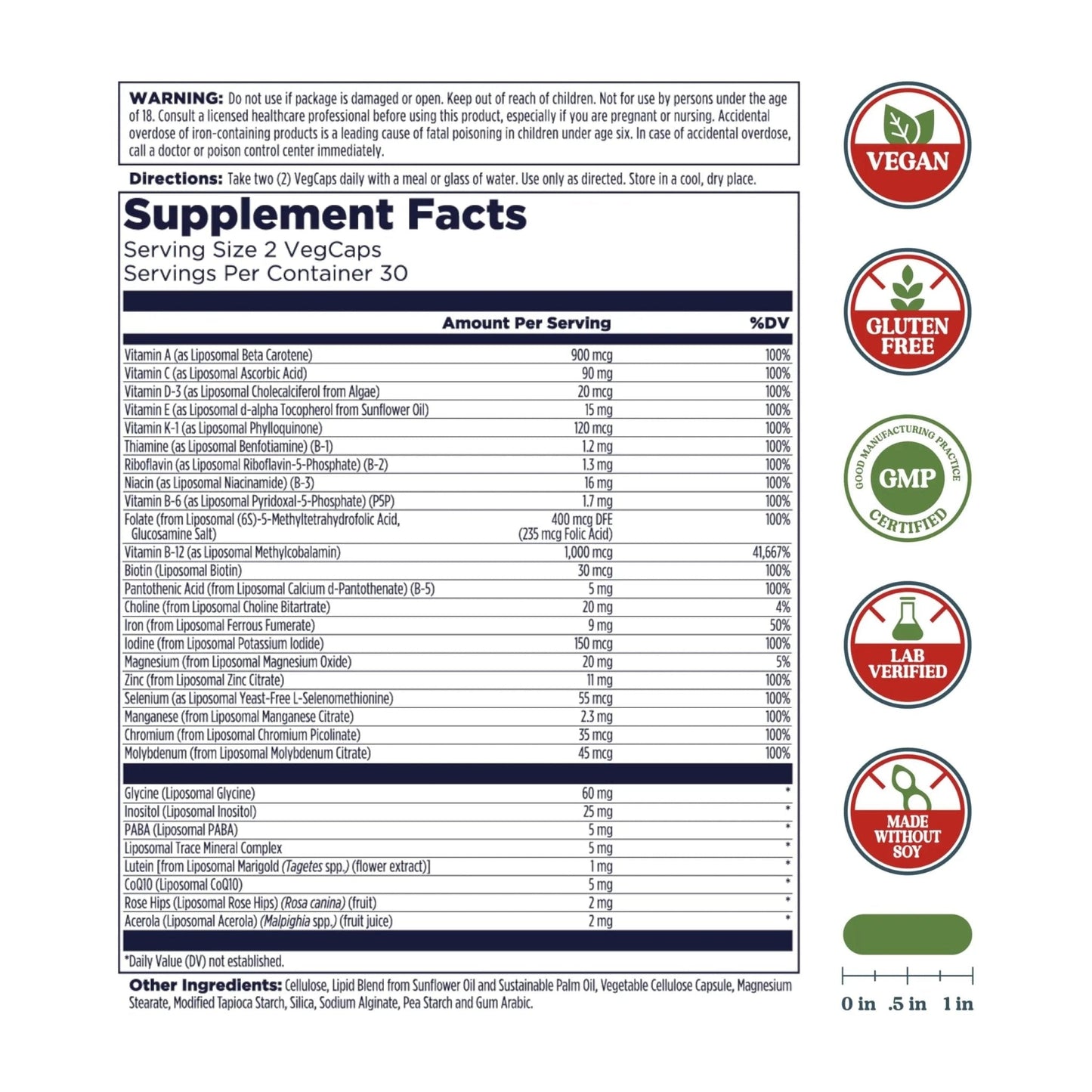 KAL Liposomal Multivitamin - High Potency Liposomal Vitamin C, D-3, and More - Men and Women Multivitamin - PrimeBioHealth - canada supplements