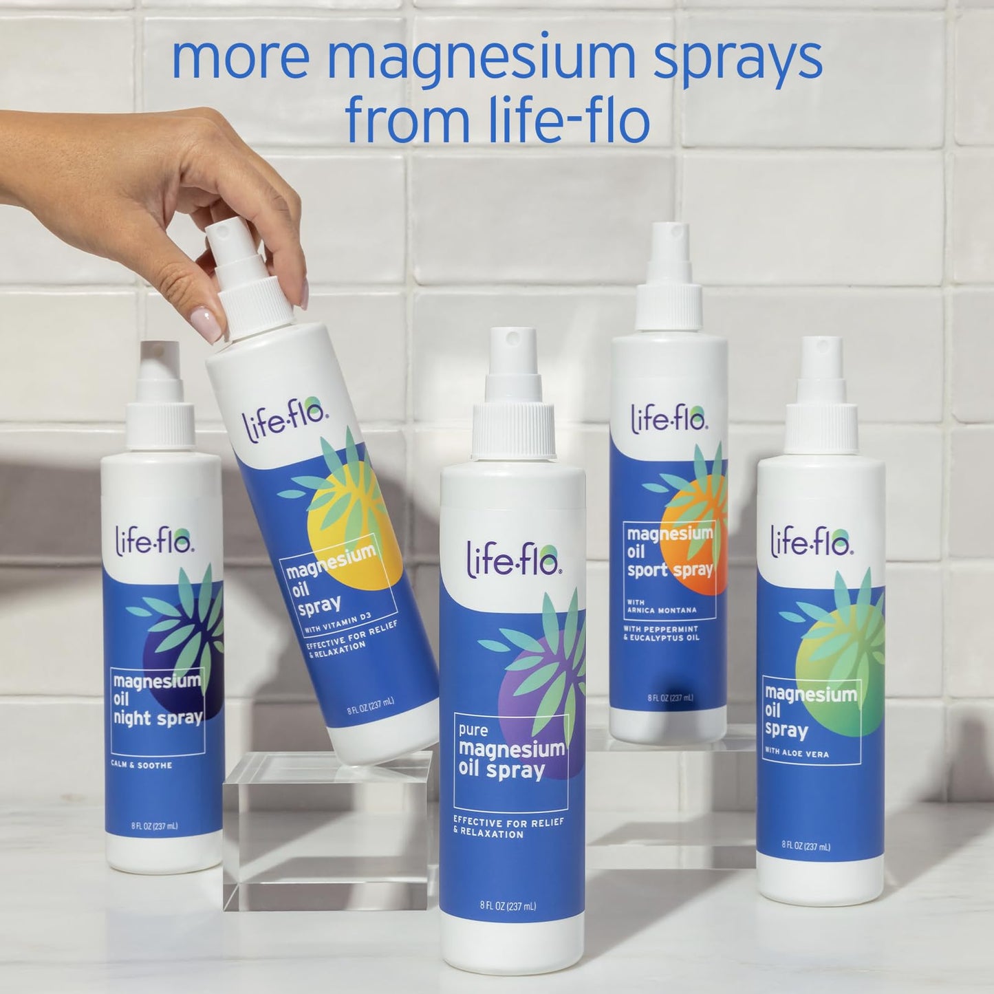 LIFE-FLO Magnesium Oil for Feet and Body - Topical Magnesium Spray Soothes Muscles, Joints When Massaged Into the Skin - Doubles as a Deodorant Spray or Bath Oil, Hypoallergenic, 8 Fl Oz - PrimeBioHealth - canada supplements