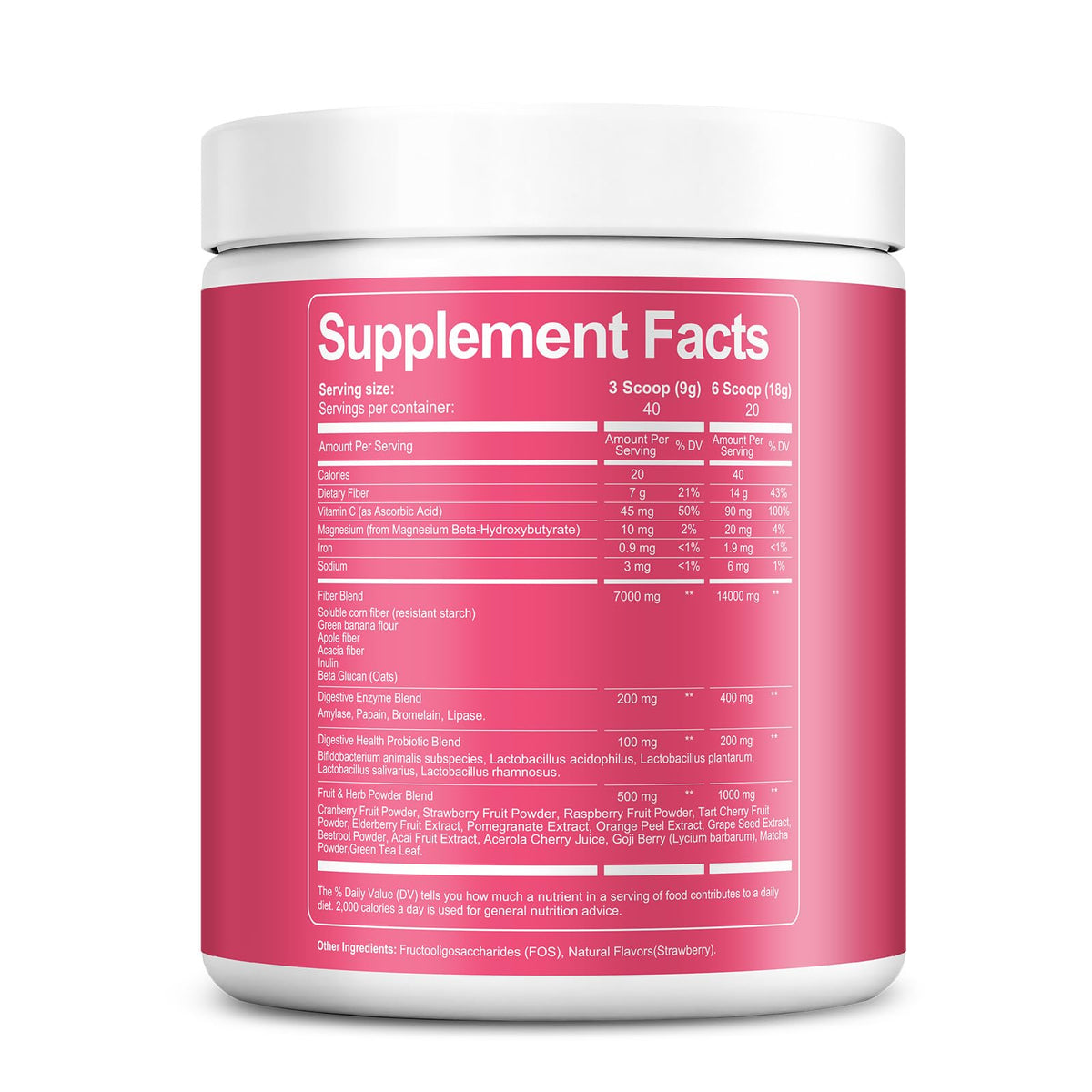 Migcopat Superfood Fiber Powder with Probiotics, Prebiotics, Digestive Enzymes, Vitamin C, Inulin, Magnesium, 14G Fiber Supplement for Digestive Support & Skin Health - PrimeBioHealth - canada supplements