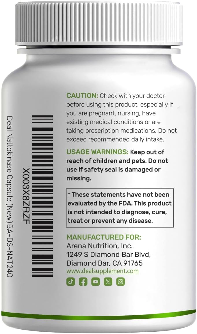 Nattokinase Supplement 4,000 FU Per Serving, 240 Veggie Capsules – Japanese Natto with Bromelain, Turmeric Curcumin & Black Pepper Complex – Digestive Enzymes & Heart Health – Non-GMO, Vegan - PrimeBioHealth - canada supplements