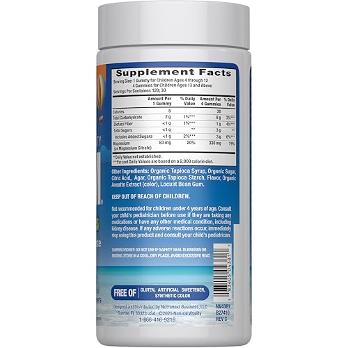 Natural Vitality Calm, Magnesium Citrate Kids Supplement, Stress Relief Gummies, Supports a Healthy Response to Stress - PrimeBioHealth - canada supplements