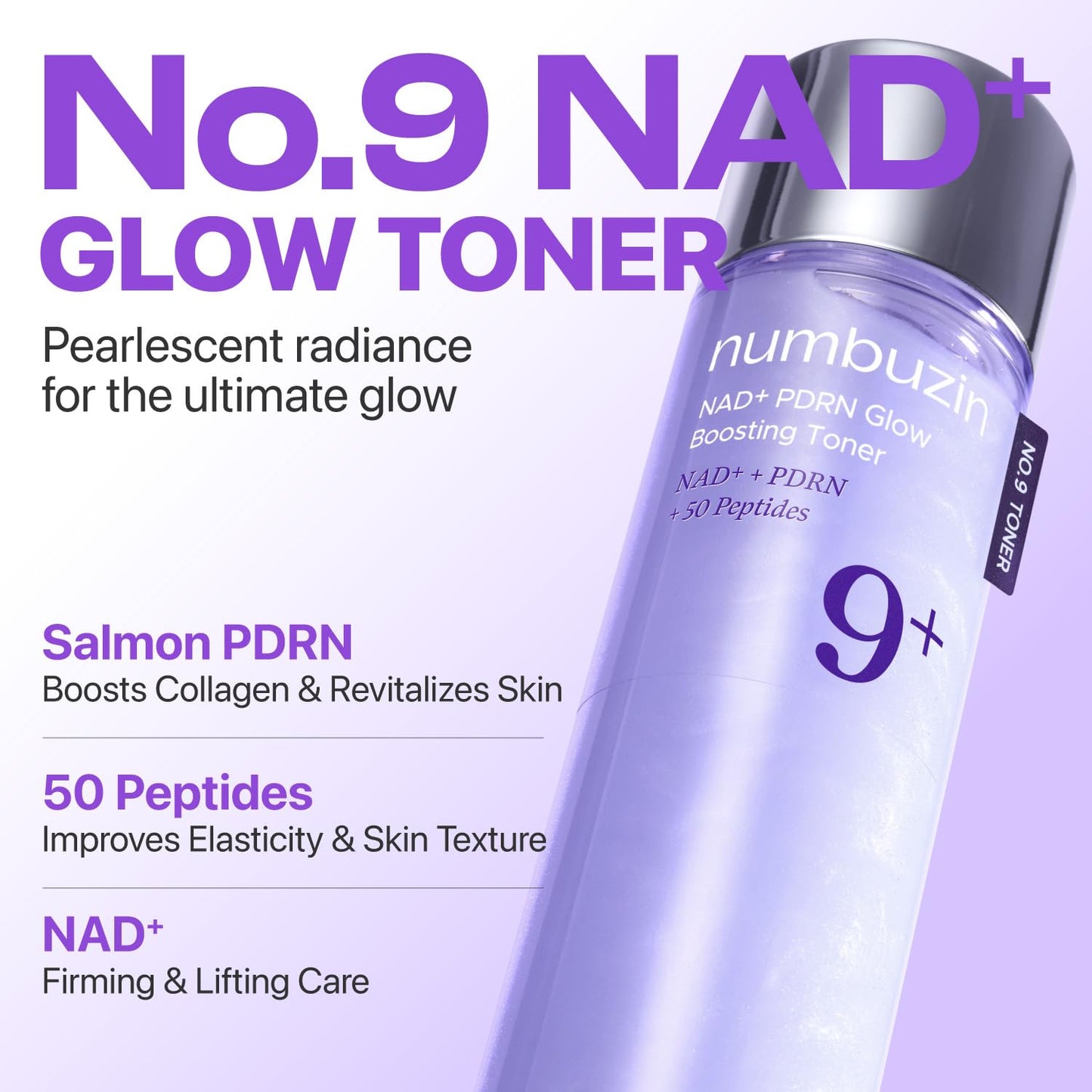 numbuzin No.9 NAD+ Salmon PDRN Glow Boosting Toner, Hydrating & Firming Toner for Wrinkles, Fine Lines & Dull Skin - PrimeBioHealth - canada supplements