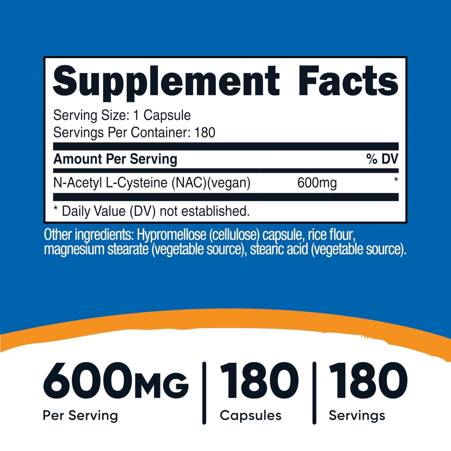 Nutricost N-Acetyl L-Cysteine (NAC) 600mg, 180 Capsules - Non-GMO, Gluten Free - PrimeBioHealth - canada supplements