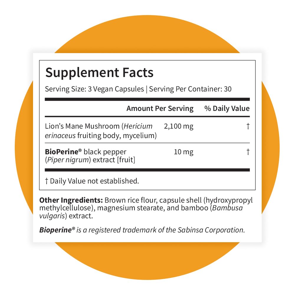 Pattern Wellness Lion’s Mane Mushroom Supplement – 90 Vegan Capsules | Supplement Capsules for Cognitive & Focus Support – Enhanced Absorption - PrimeBioHealth - canada supplements