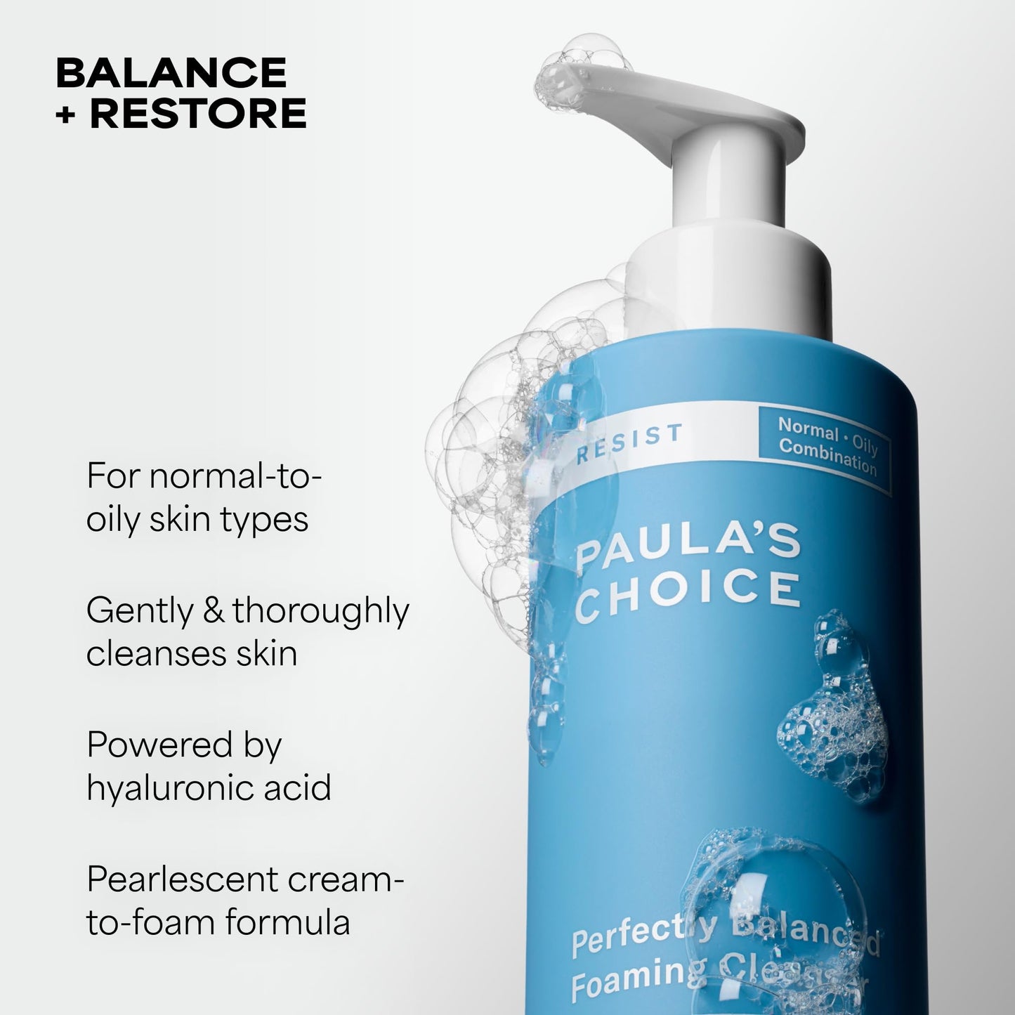Paula's Choice RESIST Perfectly Balanced Foaming Facial Cleanser, Face Cleanser with Hyaluronic Acid & Aloe, Anti-Aging Face Wash - PrimeBioHealth - canada supplements