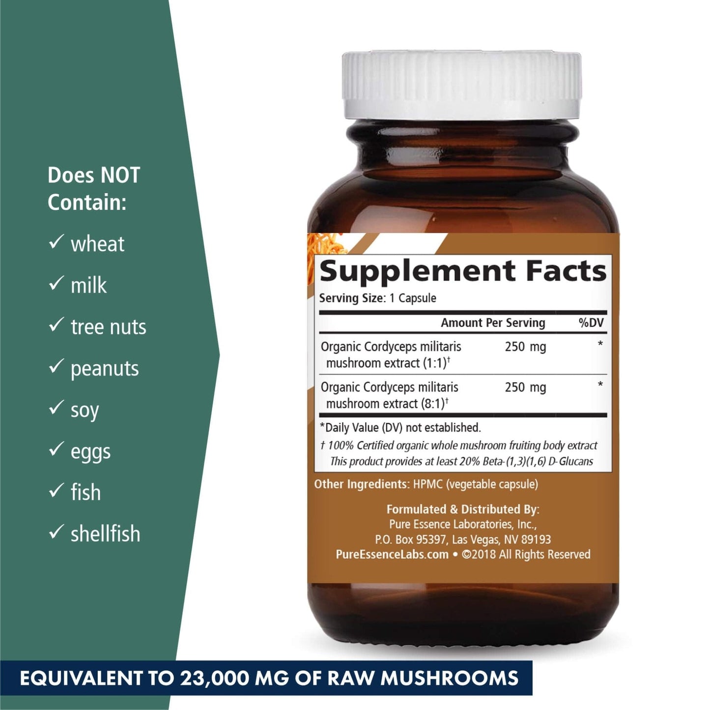 PURE ESSENCE LABS MyPure Cordyceps 4X Mushrooms - Concentrated Cordyceps Mushroom Powder Supplements for Immune System, Stress Response, Physical & Mental Performance - 2 Months Supply - PrimeBioHealth - canada supplements