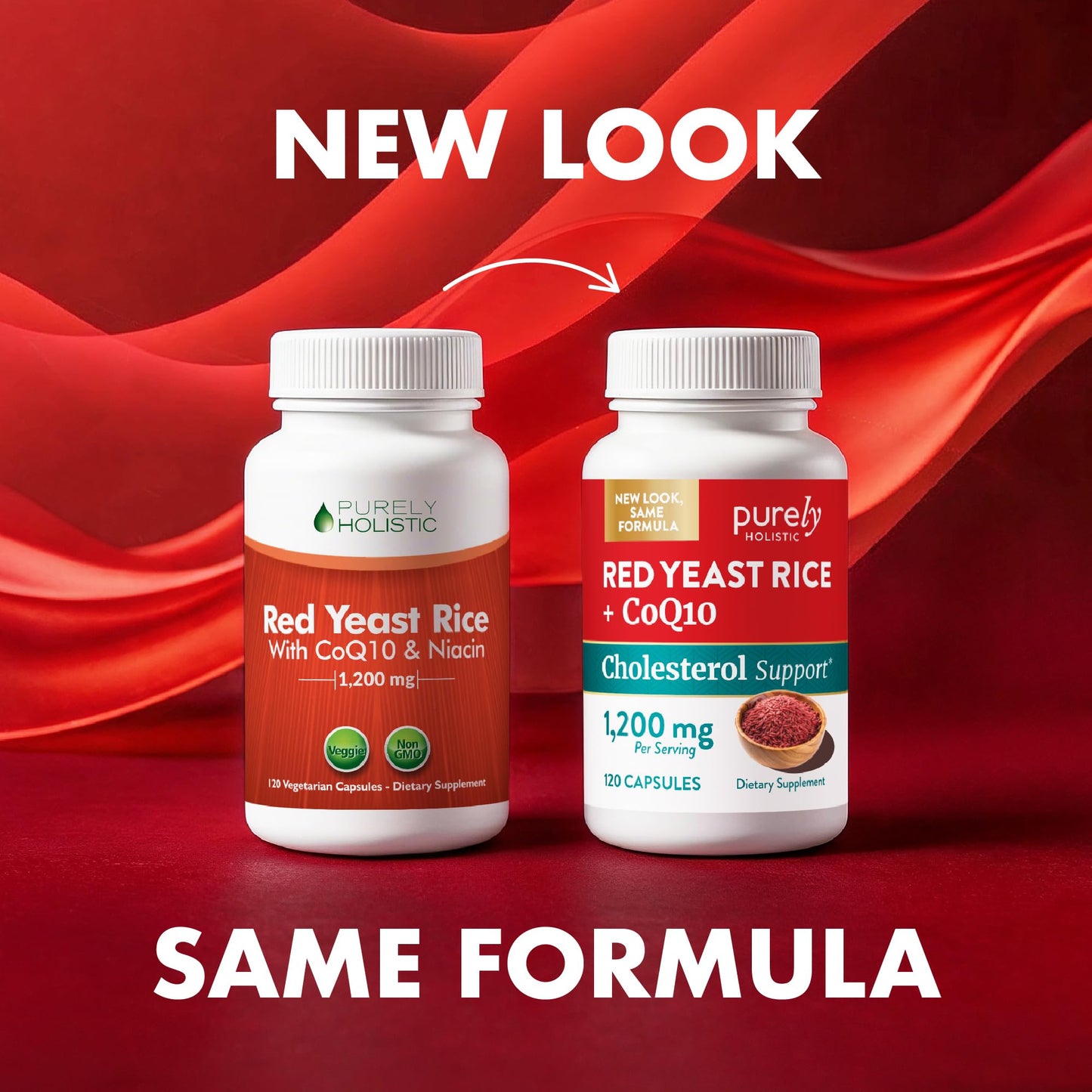 Red Yeast Rice with CoQ10 Supplement | Healthy Cholesterol Levels & Heart Health Support | Extra Strength Red Yeast Rice 1200 MG (600 MG Per Capsule) with Monakolin K - PrimeBioHealth - canada supplements