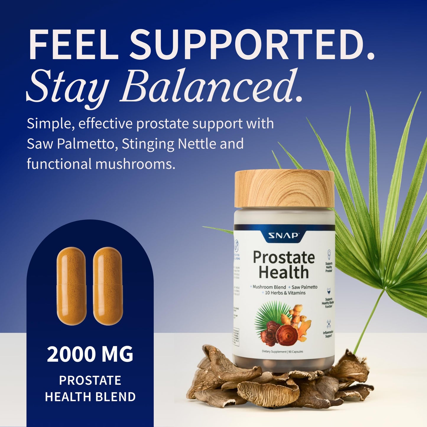 Snap Supplements Prostate Health Supplement with Saw Palmetto for Men, DHT Blocker - Helps Support Male Urinary Tract and Prostate for Mens Health - PrimeBioHealth - canada supplements