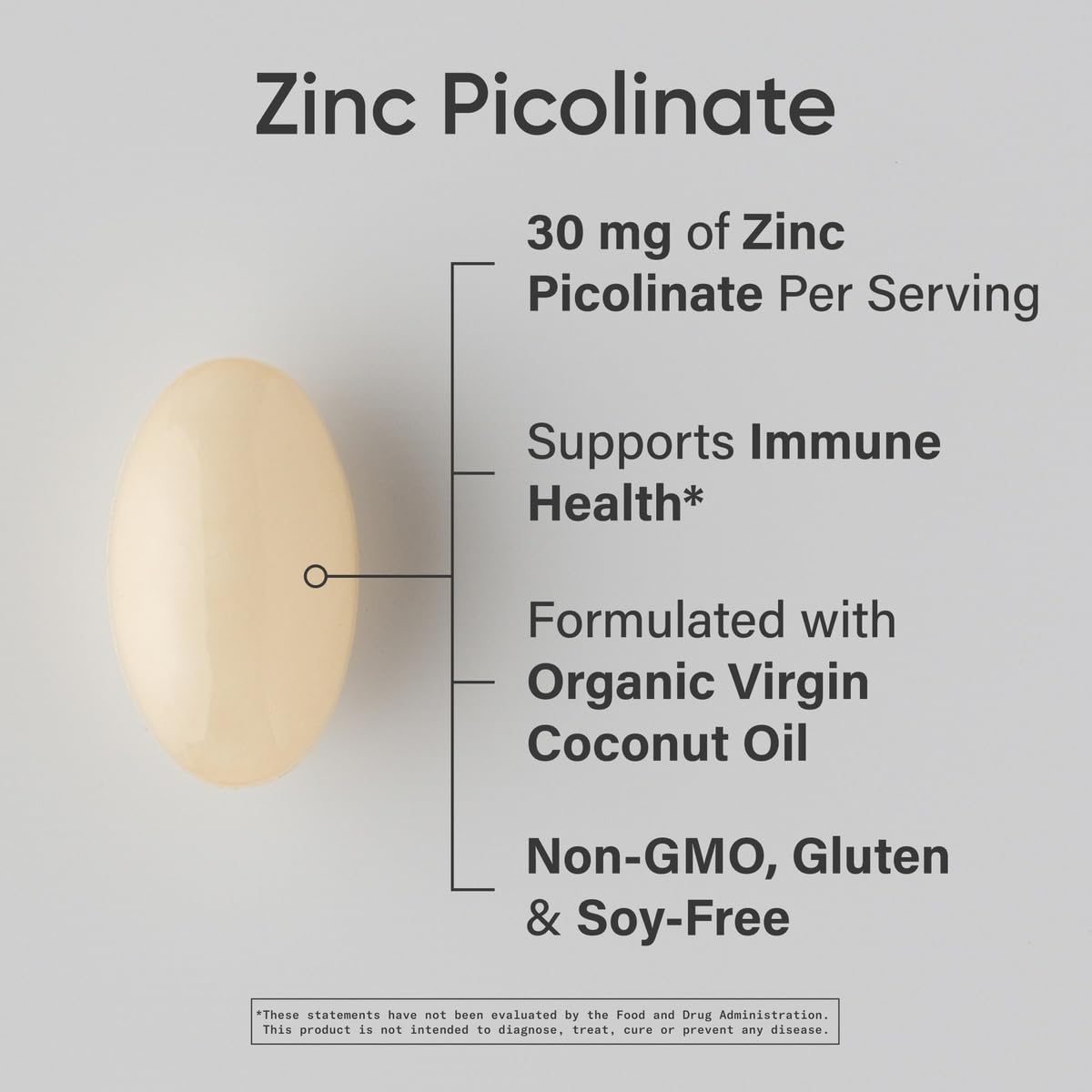 Sports Research High Potency Zinc Picolinate 30mg with Organic Coconut Oil | Highly Absorbable Zinc Supplement for Healthy Immune & Enzyme Function - PrimeBioHealth - canada supplements