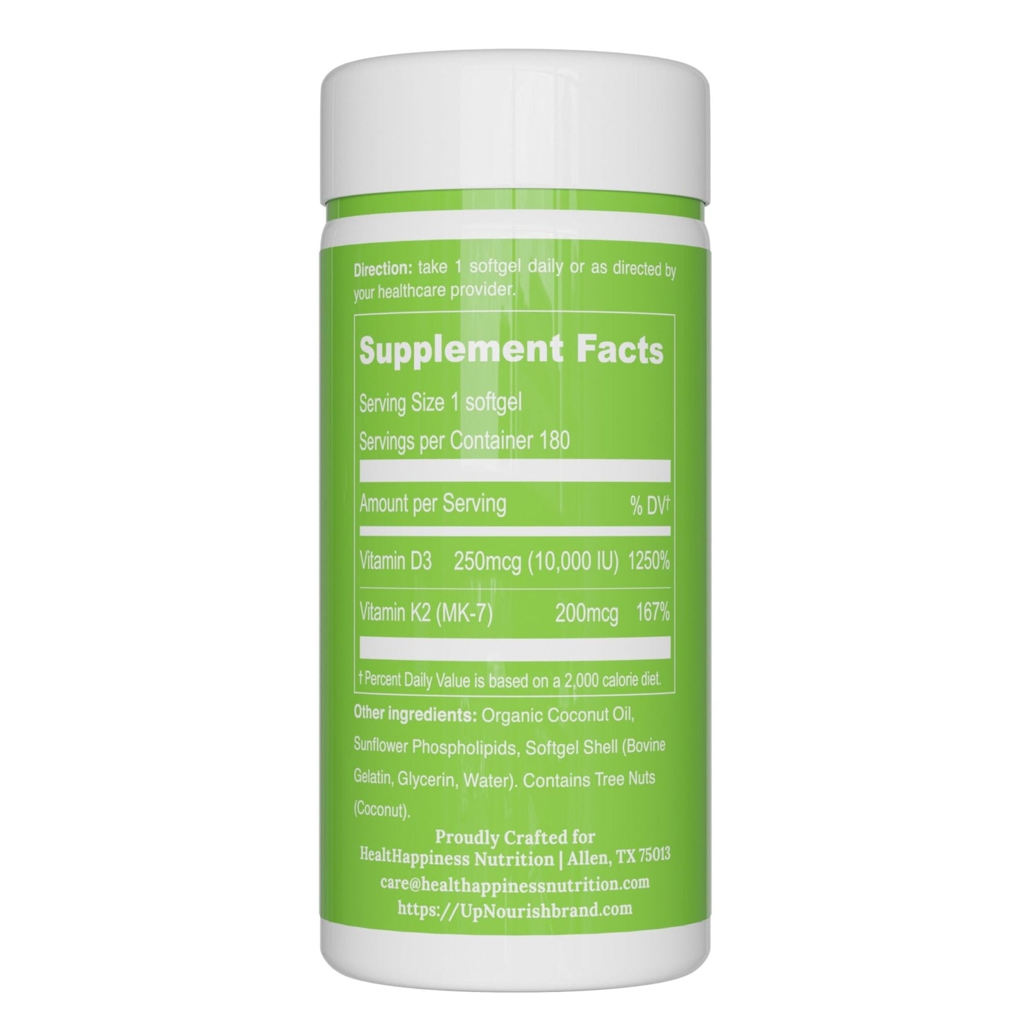 UpNourish Liposomal D3 K2 MK-7 – 365 Mini softgels with Organic Coconut Oil - 5000 IU 125 mcg Vitamin D3 and 100 mcg Vitamin k2 for Optimal Bone and Immune Health - PrimeBioHealth - canada supplements