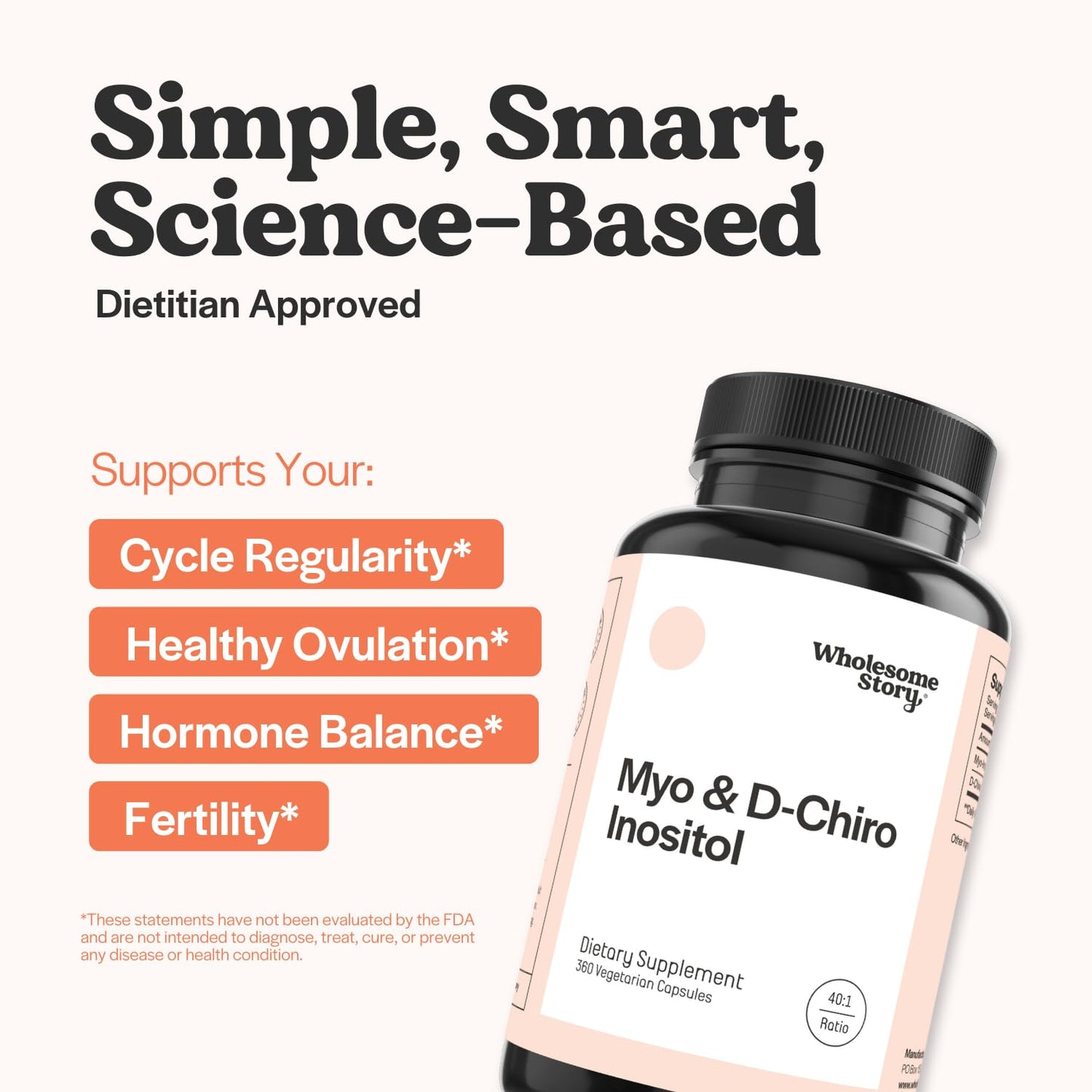 Wholesome Story Myo-Inositol & D-Chiro Inositol Supplement for Women | Fertility Supplements for Hormonal Balance & Ovarian Health Support - PrimeBioHealth - canada supplements
