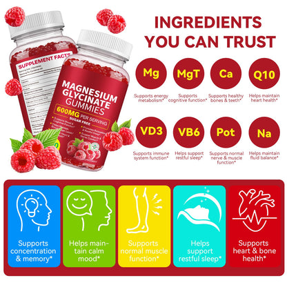 120 Count Magnesium Glycinate Gummies 600mg for Adults, Supports Relaxation, Magnesium Glycinate Chewable, - PrimeBioHealth - canada supplements