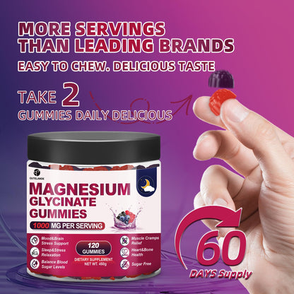 120 CT Magnesium Glycinate Gummies 1000 mg for Women and Men, Magnesium Malate & Taurate Supplements for Sleep, Body Support and Relaxation, Sugar Free - PrimeBioHealth - canada supplements