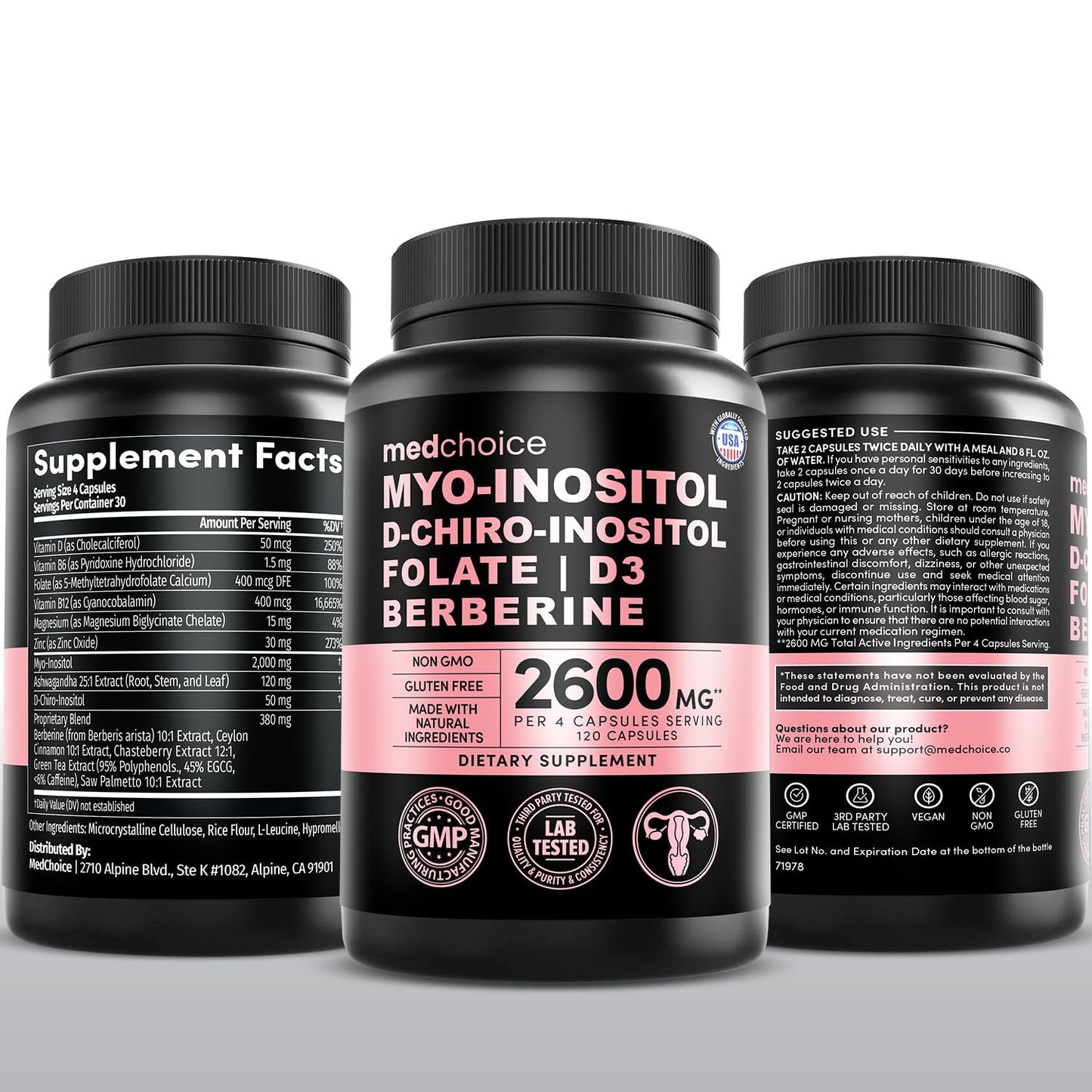 14-in-1 Women’s Inositol Complex Supplement – 40:1 Myo & D-Chiro Inositol with Folate, Vitamin D3, Zinc, Magnesium & Botanicals for Hormone - PrimeBioHealth - canada supplements