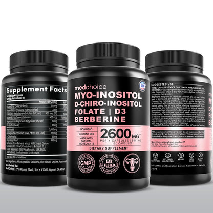 14-in-1 Women’s Inositol Complex Supplement – 40:1 Myo & D-Chiro Inositol with Folate, Vitamin D3, Zinc, Magnesium & Botanicals for Hormone - PrimeBioHealth - canada supplements