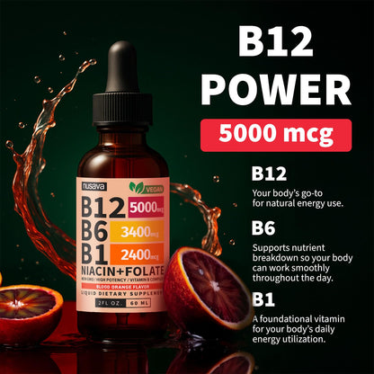 (2 Pack) Vitamin B12 and B6 Liquid Drops, B12 Sublingual Vitamin B Complex - B 12 Vitamin 5000mcg - B12 Methylcobalamin for Energy - PrimeBioHealth - canada supplements