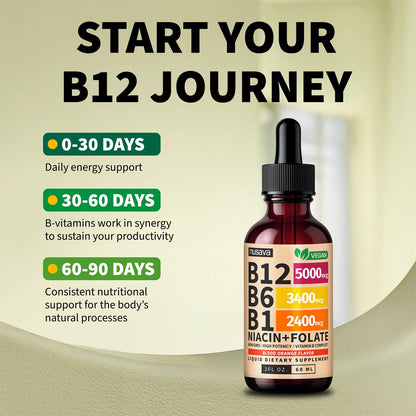 (2 Pack) Vitamin B12 and B6 Liquid Drops, B12 Sublingual Vitamin B Complex - B 12 Vitamin 5000mcg - B12 Methylcobalamin for Energy - PrimeBioHealth - canada supplements