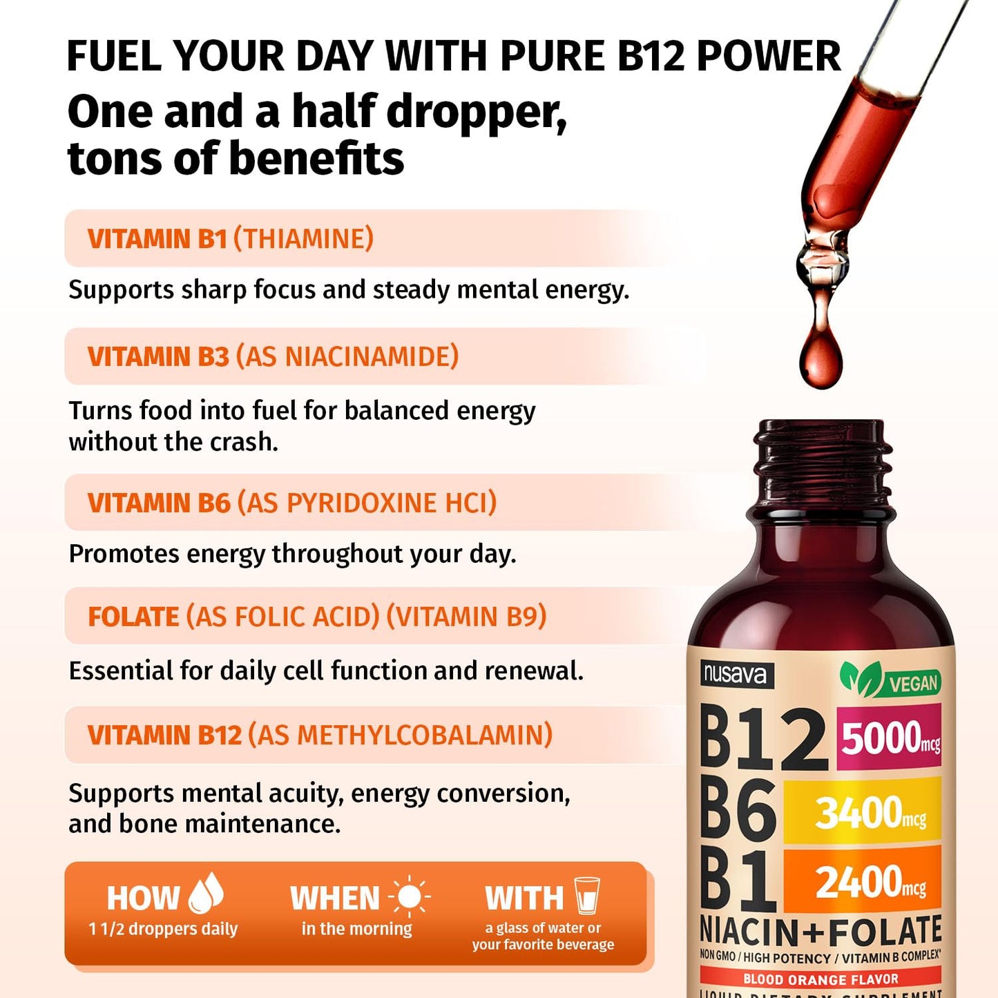 (2 Pack) Vitamin B12 and B6 Liquid Drops, B12 Sublingual Vitamin B Complex - B 12 Vitamin 5000mcg - B12 Methylcobalamin for Energy - PrimeBioHealth - canada supplements