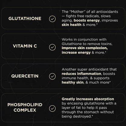 2150mg Super Liposomal Glutathione Supplement w. Vitamin C, Quercetin & Pure L Glutathione 2000mg Triple Action Formula Glutathione Liposomal Supplement - PrimeBioHealth - canada supplements