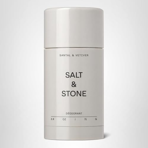 Salt & Stone Aluminum Free Deodorant | Extra Strength 48 Hour Protection for Women & Men | Made with Seaweed Extracts, Niacinamide & Prebiotics | Santal & Vetiver Salt & StoneBuy Supplements Australia